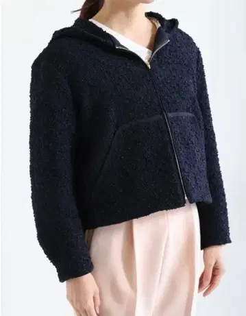 TOMORROW LAND 루미에 팬시 트위드 후디드 블루종