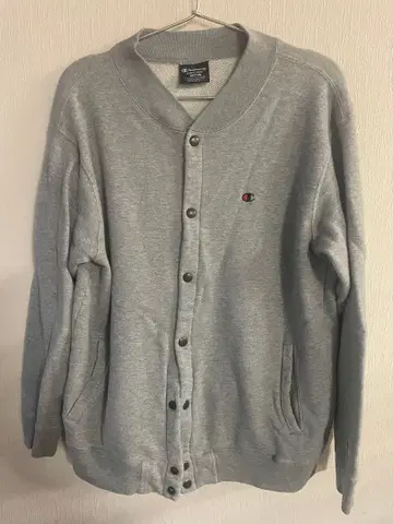 Champion 그레이 버튼식 맨투맨 가디건 M 사이즈