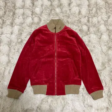 80s-90s 스웨이드 지퍼 자켓 트랙 자켓 니트 절개