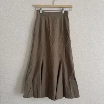 미슈마슈 머메이드 롱 플레어 스커트 S 맥시 길이 카키