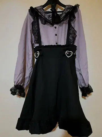 MA*RS 세일러 카라 스핀들 블라우스 & 서스펜더 스커트