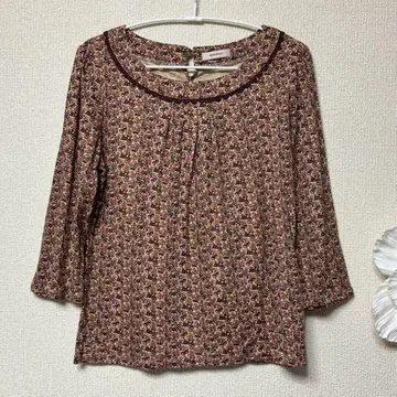 앨리스버리 리버티 미니 꽃무늬 티셔츠 L 11호 적자색 컨디션 최상