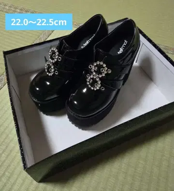 [버블스풍] Mafmof 13cm 힐 더블 비쥬 버클 통굽 신발