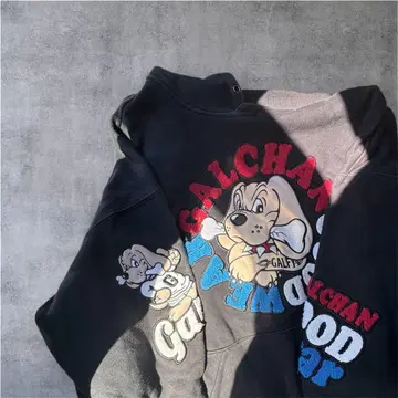 GALFY 갈피 로고 블랙 후드티 중형견