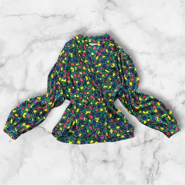 버블리 버튼 블라우스 셔츠 컬러풀 디자인