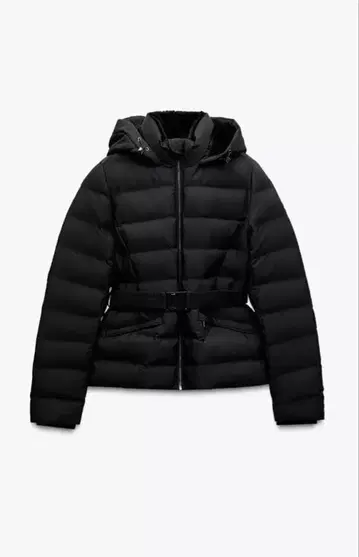 zara 아노락 벨트 포함 미들 기장 블랙