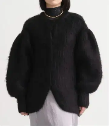 [ CLANE/클라네 ] 컬러 모헤어 샤기 가디건 블랙