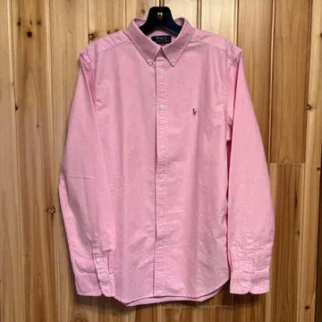 폴로 랄프 로렌 핑크 버튼 다운 셔츠 긴팔