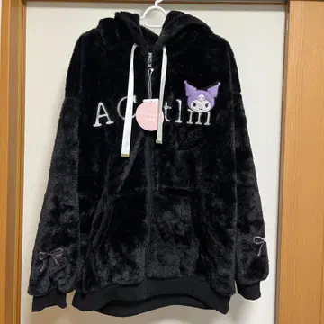 시마무라 츠지 노조미 쿠로미 보아 지퍼 후드티 블랙 L