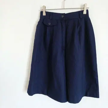 울 블렌드 큐롯 팬츠 하이웨스트 깔끔한 가을/겨울 클래시컬 네이비