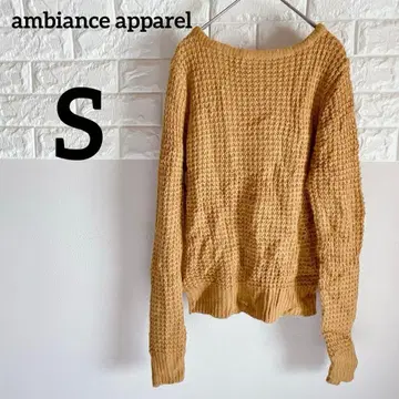 [ ambiance apparel ] S 긴팔 니트 머스타드 짜임 무늬