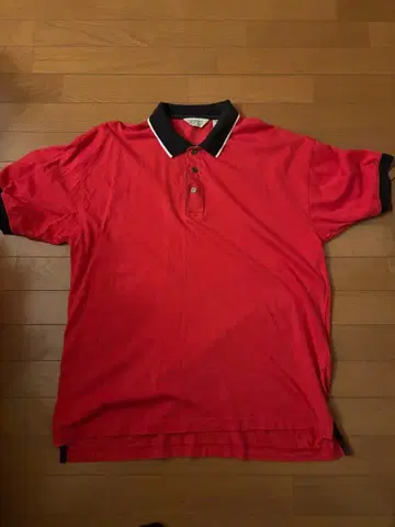 Reebok 레드 블랙 카라 부착 피케 셔츠