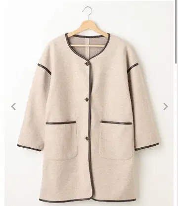 INGNI 잉그 노카라 파이핑 코트 베이지