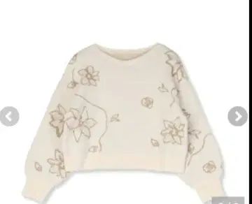 yumi 꽃무늬 자카드 니트 화이트 M tal.byyumi.