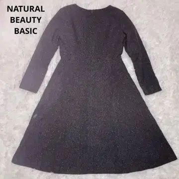 내추럴 뷰티 베이직 라메 믹스 원피스 A라인 긴팔 (M) 고급