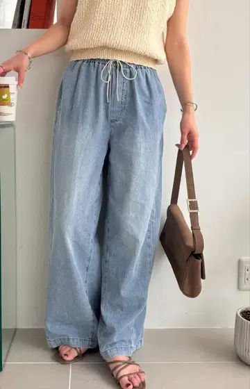 discoat 와이드 데님 밴딩