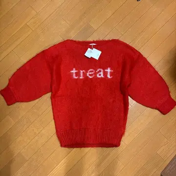 SLY 레드 니트 스웨터 벌룬 소매