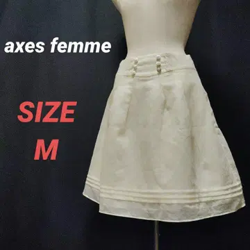 axes femme 엑시즈팜 플레어 스커트 레이스 화이트 무릎 기장 M