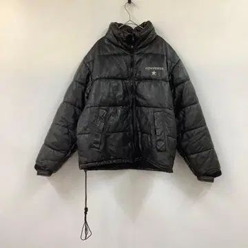 컨버스 가죽 다운 자켓 소가죽 충전솜 블랙
