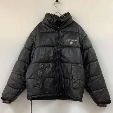 컨버스 가죽 다운 자켓 소가죽 충전솜 블랙