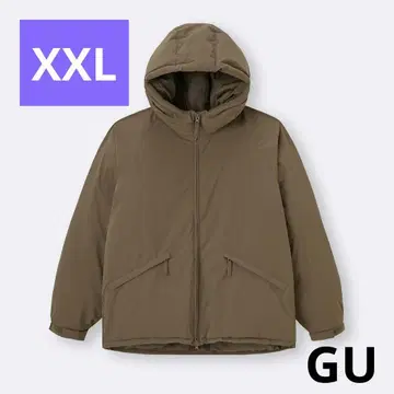 웜 패딩 후드티 브라운