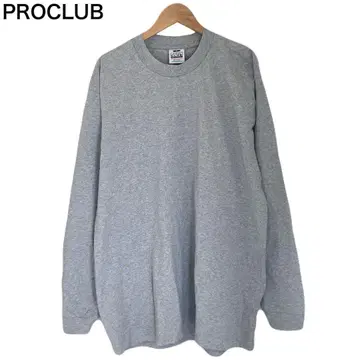 프로클럽 미국 긴팔 코튼 무지 그레이 셔츠 둥근넥 XL