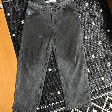 '93! DENIM 블랙 와이드 레그 데님