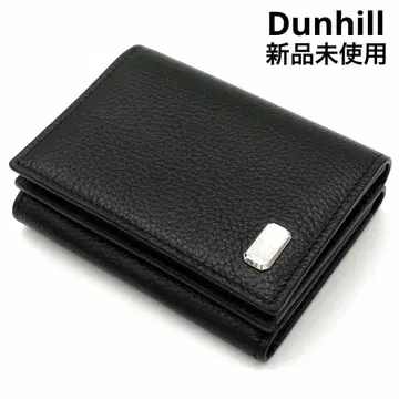 레어 던힐 벨그레이브 3단 폴더형 지갑 블랙 가죽 남성용 컴팩트