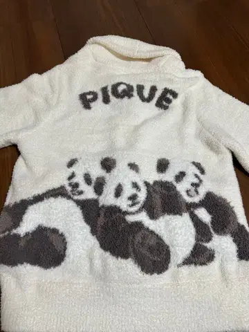 PIQUE 팬더 자카드 숄 가디건