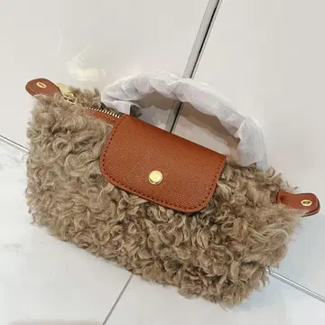 복슬복슬 퍼 토트 핸드백 가을/겨울 브라운 베이지