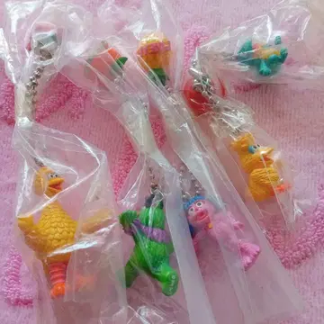 세서미 스트릿 후르츠 스윙 키링 2004년 4종 미개봉 레어