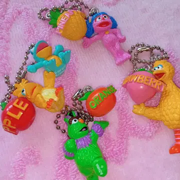 세서미 스트릿 후르츠 스윙 키링 2004년 4종 미사용 레어