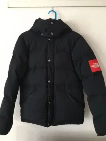 THE NORTH FACE 블랙 캠핑 시에라 다운 자켓 S 빨간색 로고