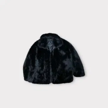 Y2K Black Faux Fur Jacket Oversized