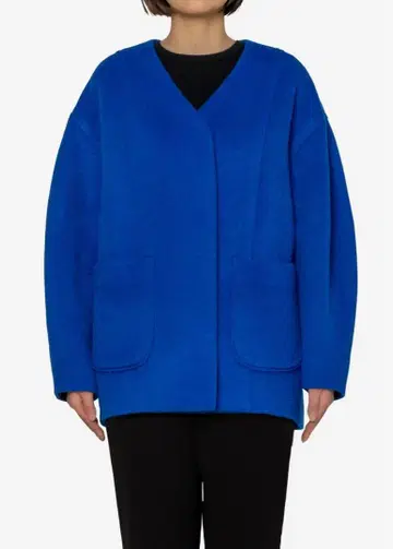 Greed Mohair Shaggy Half Coat 파랑 블루 S