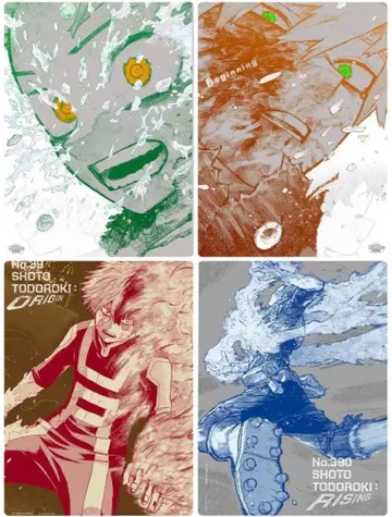 나의 히어로 아카데미아 히로아카 원화전 A2 아트 포스터 4장 세트