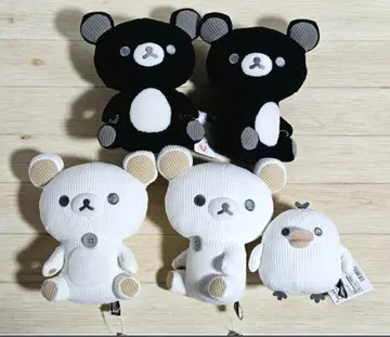 리락쿠마 흑백 리락쿠마 코듀로이 봉제 인형 5종
