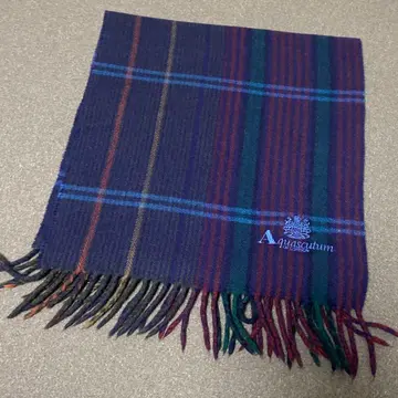 Aquascutum 체크 무늬 머플러 울
