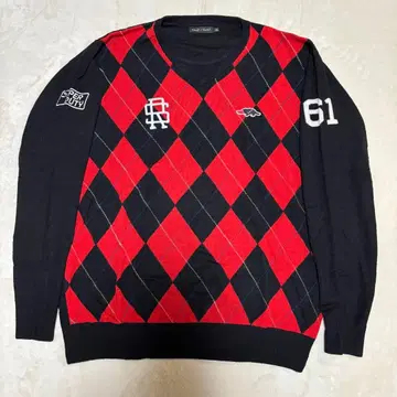 새상품급 ROUGH & SWELL 다이아몬드 패턴 스웨터 XL