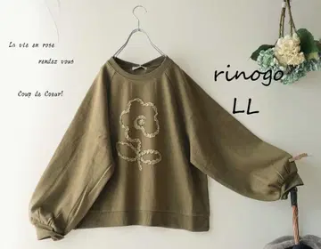 새상품 할인 LL 올리브 카키 * 레이스 리본 꽃 무늬 맨투맨 빅 사이즈