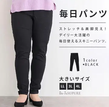 리제이 빅 사이즈 스트레치 스키니 팬츠 4L 블랙 여성용