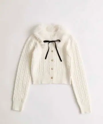 OLIVE des OLIVE 퍼 티펫트 부착 케이블 가디건