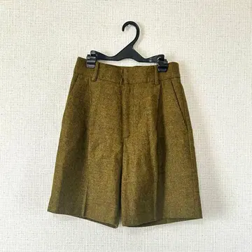 Steven alan/M 사이즈/트위드풍 울 턱 하프 팬츠/올리브