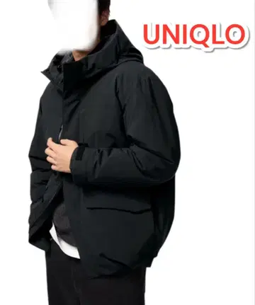 [UNIQLO] 하이브리드 다운 후드티 4XL 블랙