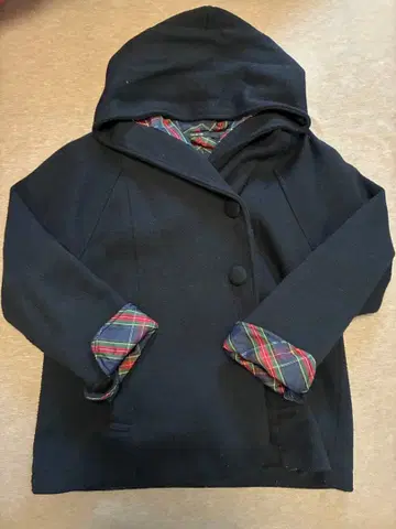 후드 부착 블랙 자켓 여성용 코트