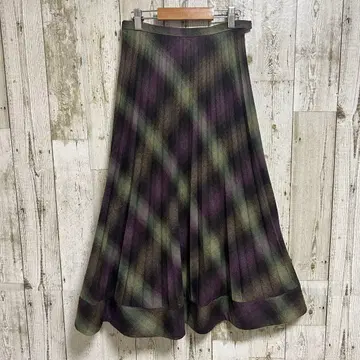 라핀 블랑슈 LAPINE 롱 스커트 플리츠 체크 무늬 11