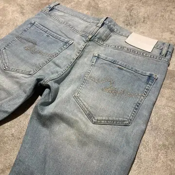 [ DOWBL ] 더블 스트레치 니 크러쉬 가공 스키니 데님 팬츠