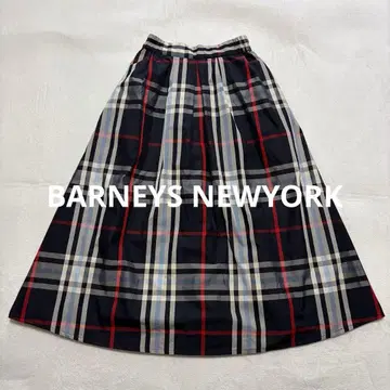 새상품급 바니스뉴욕 체크 무늬 롱 스커트 플레어 스커트 네이비