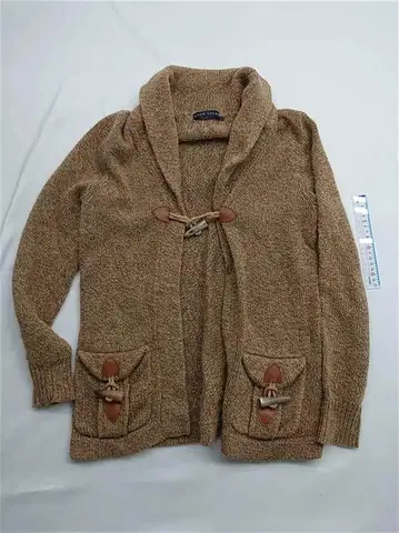 랄프 로렌 베이지 니트 가디건 숄카라 L