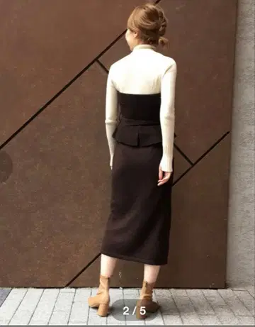 NOBLE 니트 뷔스티에 원피스 브라운